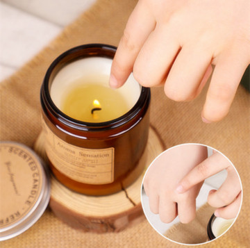 Home Decoration 8oz Amber color Glass Jar Candle