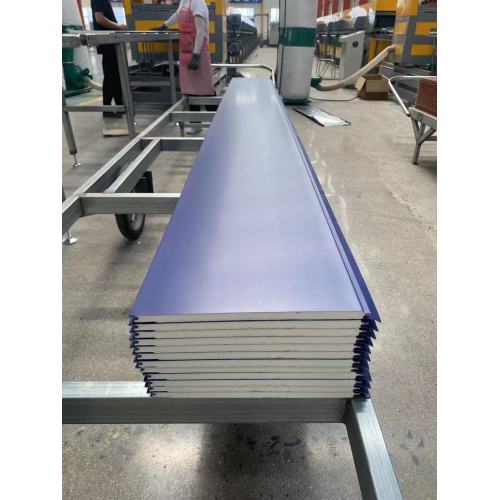 Сіняя гладкая плоская ізаляцыйная дошка з металічнай вонкавай сценавай панэллю