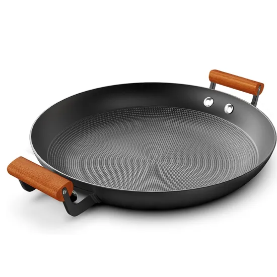 Customized Kitchen Cast Iron pans Wok Tri-ply Non-stick Frying Pan