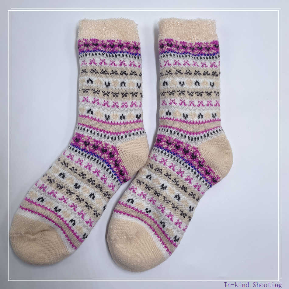 Wholesale women double layer cosy socks fuzzy sock