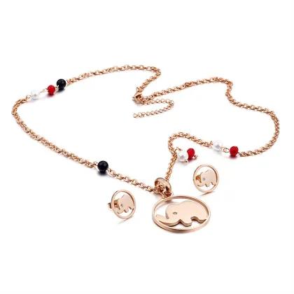 Fashion cartoon animals thailand elephant jewelry set