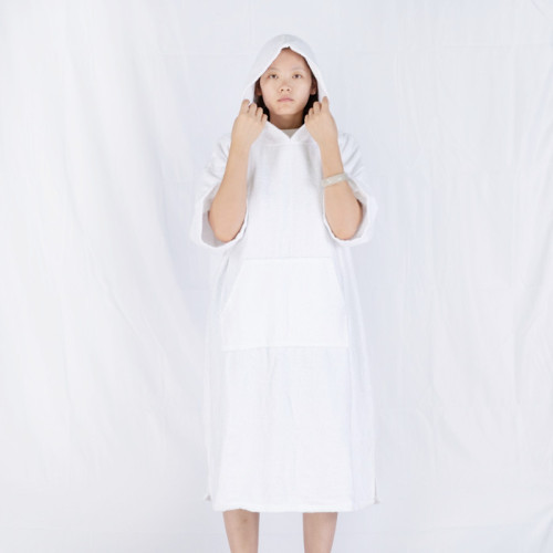 Cheap short sleeve terry cotton white towel robe