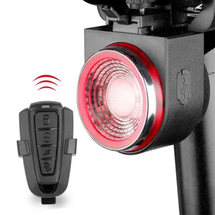 Smart Bike Alarm Lock with Multifunctional USB Tail Light and Remote Control