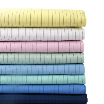 5mm Light Yellow 99% Polyester and 1% Carbon Filament Grid Plaid ESD Anti-Static Cloth Fabric for Cleanroom Smock Coverall