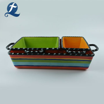 Creative Printed Colorful Bakeware Sets With Handle