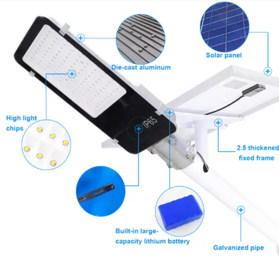 Réverbère solaire résistant au vent