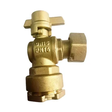 DN20 CW617N Lockable Handle Brass Angle Valve For Water Meter