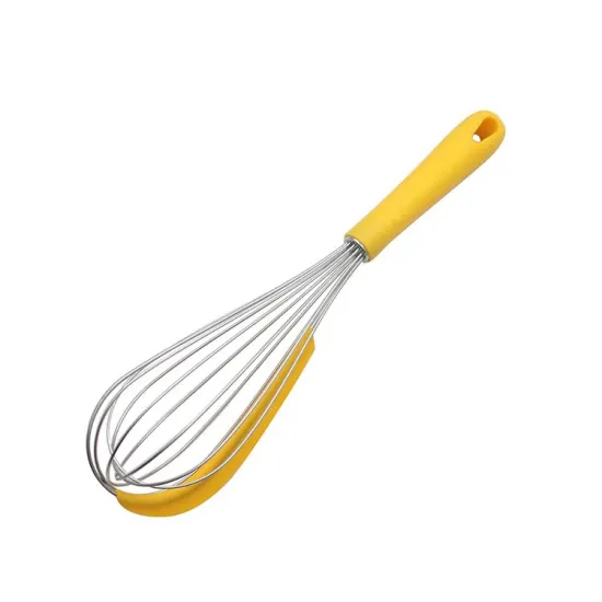 Stainless Steel Egg Whisk with Silicone Scraper, 12''