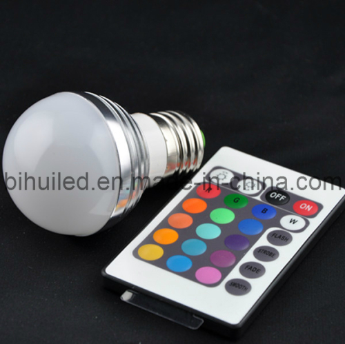Remote Control Colour Changing 6W RGB LED Light Bulb-E27