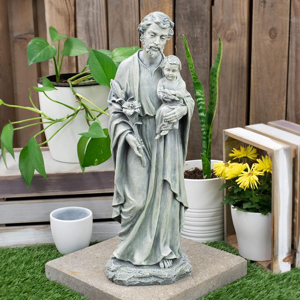 Resina de 20 pulgadas y Stone St Joseph Statue