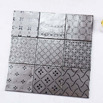 Glossy Silver 150x150mm Metallic Porcelain Wall Tiles - Firebrick Acid-Resistant Wear-Resistant