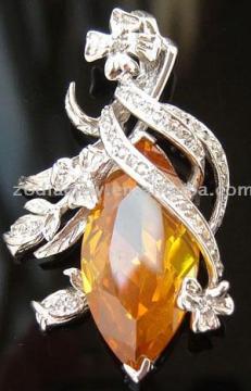 925 Sterling Silver Designer Pendant With Big CZ Stone
