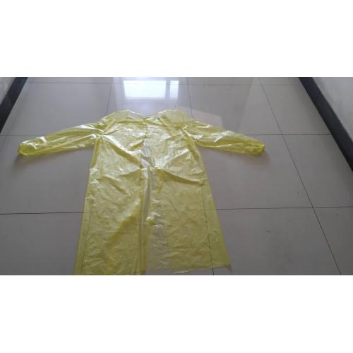 yellow color disposable isolation gown