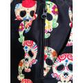 Black skull print men's beach shorts