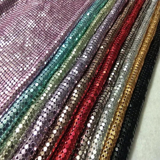 ZYOKRA 10 Colors For Choose Metal Mesh Fabric Metallic cloth Metal Sequin Sequined Fabric 48x40cm Curtain Tablecloth Home Decora