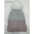 Slouchy strik varm mansjet cap stribet vinter beanie