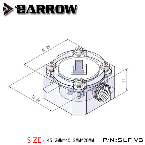 BARROW Water Flow Velocity Meter ( Electronic Data sensor ) SLF - V3 Water Cooler System Transparent Filter Flow meter