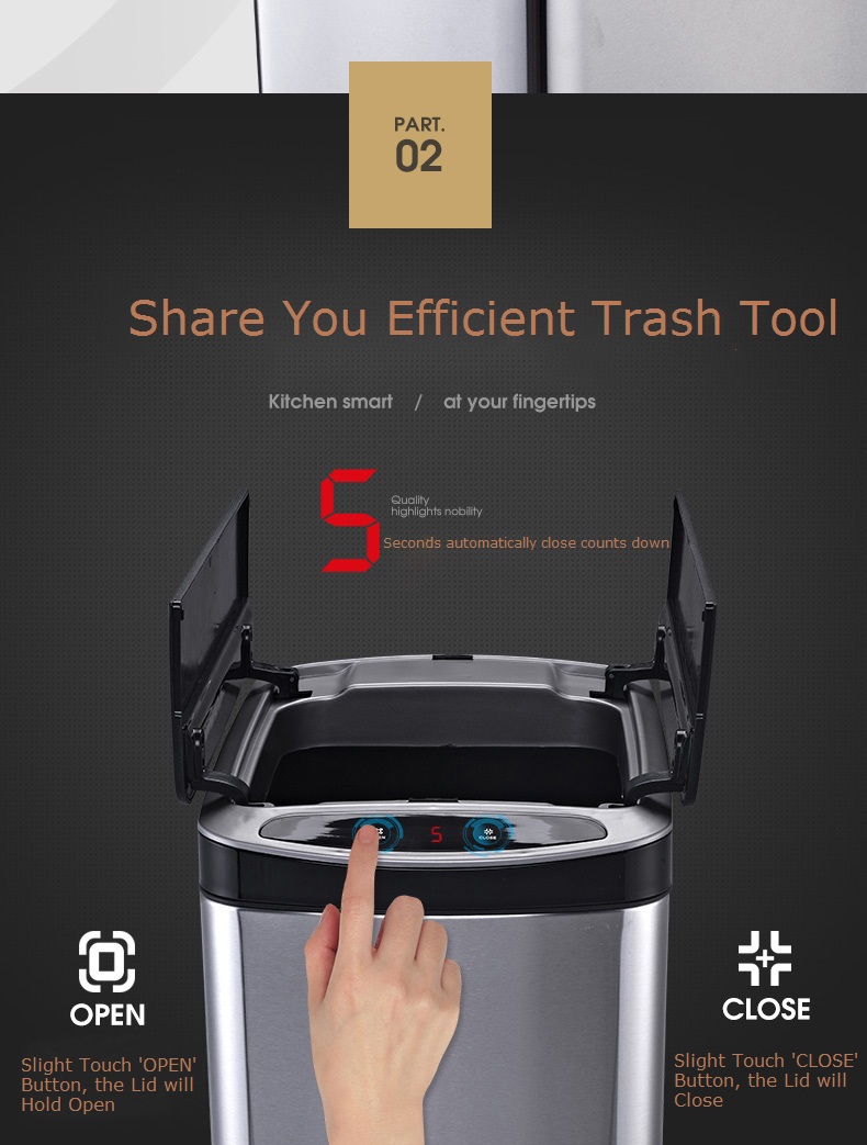 Efficient automatic sensor intelligent garbage bin