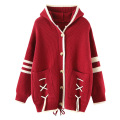 women's spring autumn loose hooded sweater coat