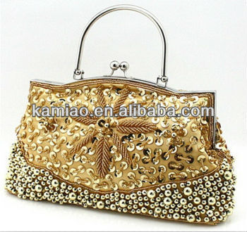 fashion women handmade beaded paillette handbag evening bag