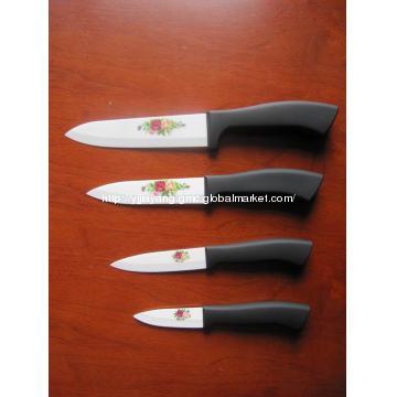 Hot sale white printed blade ceramic knives
