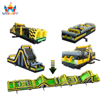 Commercial Rental: Custom Inflatable Obstacle Course with LED Blowers for Adults and Kids