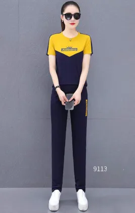 Monisa girl sports leisure colorful clothes with crew-neckone in summer