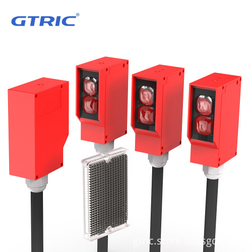 GTRIC Optic Photocell Switch Sensor: 24-220V AC/AD Universal, 10m Sensing Distance Through Beam Series Square Photoelectric Sens