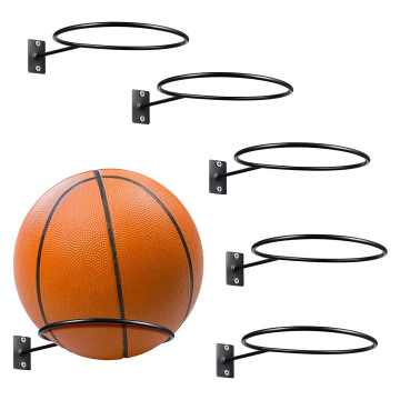 Universal Metal Ball Holder - Black Ball Rack Holder for Wall Storage and Display (Football, Volleyball)