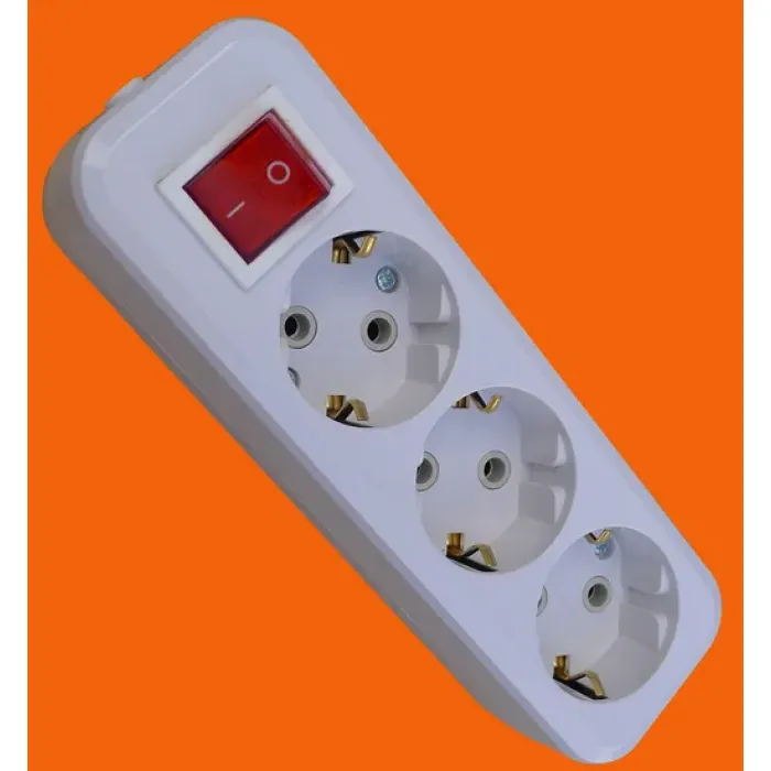 3-контактная розетка в стиле ЕС, 10/16 А