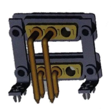 Conector D-SUB de energia 3W3 Ângulo direito de porta dupla