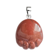 Red Jasper 22X25MM Children Foot Palm Gemstone Pendantfor Making Jewlery Handmade Cravd Feet