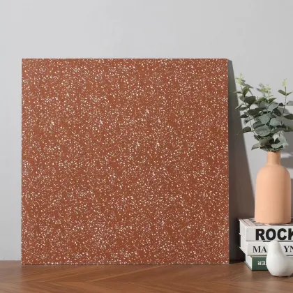 Colorful Quartz Stone 600x600 Matte Finish Terrazzo Tiles