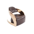 Fauteuil en cuir simple en acier inoxydable