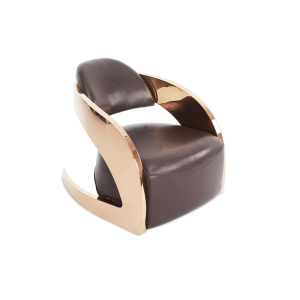 Single leather stainless steel armchair