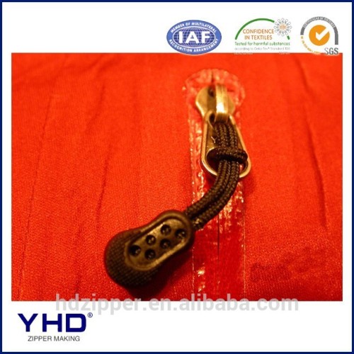 Apparel accessories customized nickel plastic metal coil slider zipper puller design prices