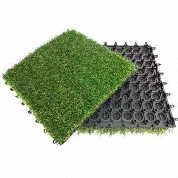 Puzzle Artificial Grass Tile for DIY, Easy to Drain, Abrasion-resistant and Durability