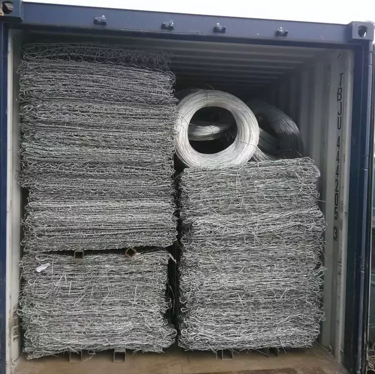 PVC coated and galvanized woven gabion basket