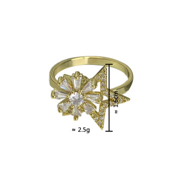Hot Sale Geometric Adjustable Rings with Flowers and Stars for Stress Relief