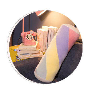 Bedside Rainbow Cushion Sofa Cylindrical Lumbar Pillow