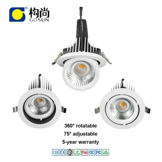 High Lumen 360 Degrees Rotatable Recessed LED Downlight - 52W, 60 Degrees Stretchable, 175-183mm Hole Size