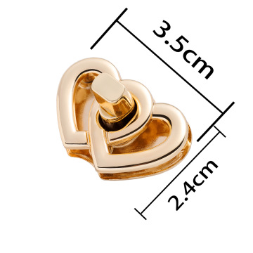 30mm Heart Shape Bag Lock: Handbag Hardware Accessories and Purse Closure Clasps