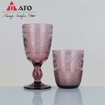 European Vintage Thick embossed goblet red wine glass