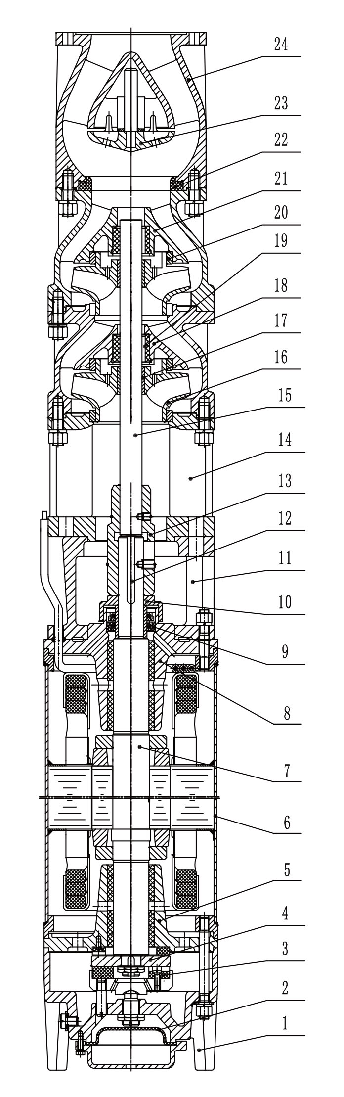Structural-diagram-of-submersible-well-pump