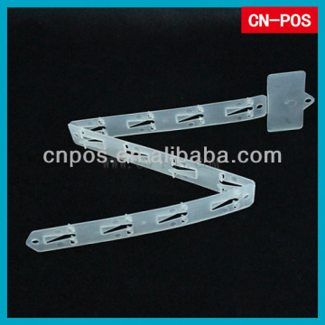 supermarket plastic foldable clip strip on shelf