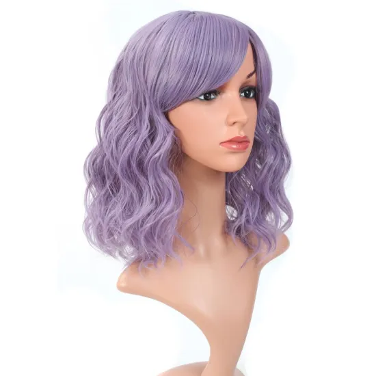 Synthetic Wig Lolita Short Bob Wig With Bangs Cosplay Water Wave Synthetic Hair Wigs For Women American Style
