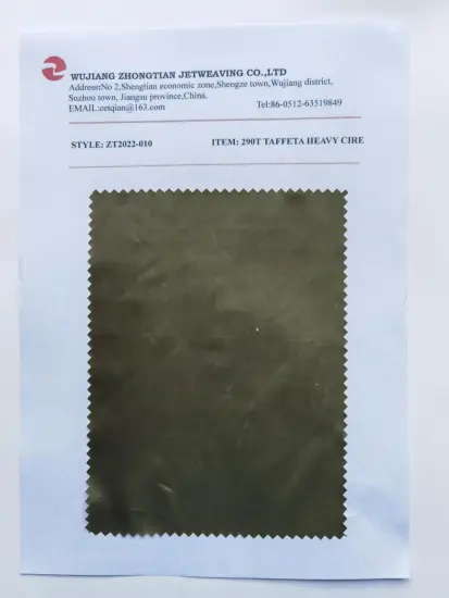 100% Polyester 290t Taffeta Face Strong Cire