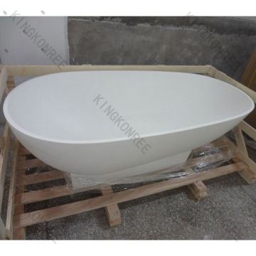 Free Standing Pure Acrylic Artificial Stone Small Bathtub / Bathroom Solid Surface Bathtub