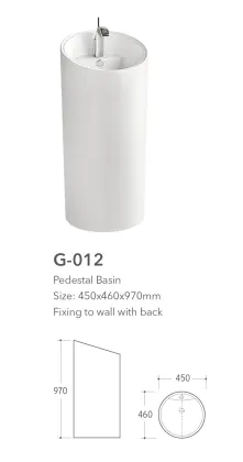 G-012 bathroom Arab basin round pedestal basin