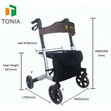 Rollator pliant léger en aluminium pour les personnes âgées